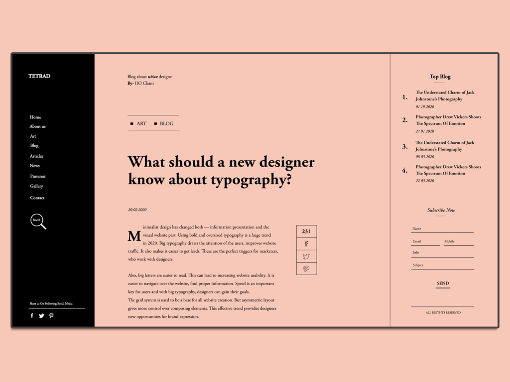 minimalistic website design 